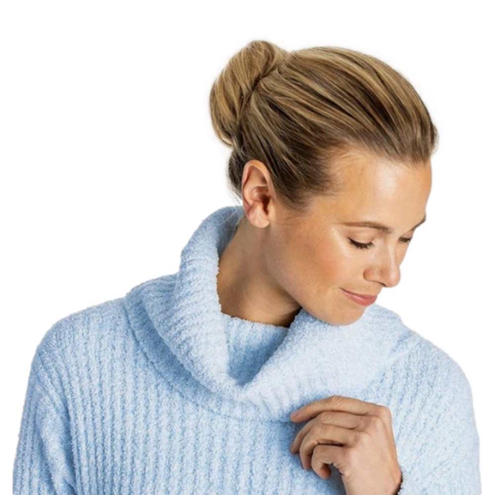 SOFTIES Lounger Marshmallow Soft Slouch Turtleneck Long Sleeve Blue Women S/M - Picture 7 of 13